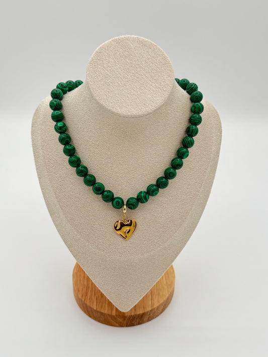 Malachite heart necklace