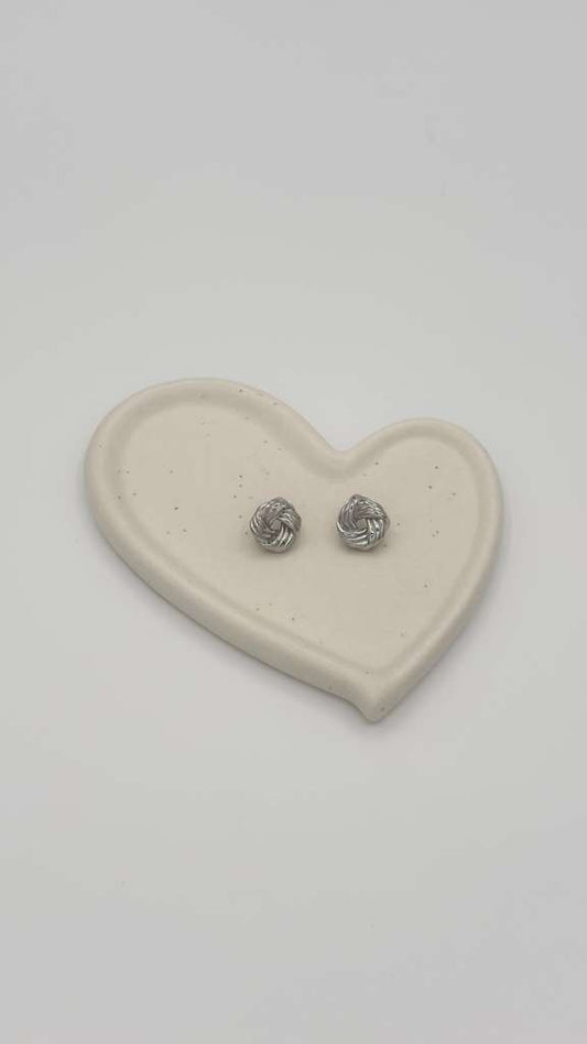 Silver Knot Stud Earrings
