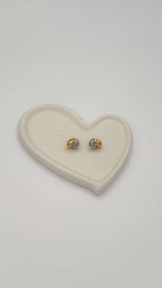 Dual Tone Knot Stud Earrings