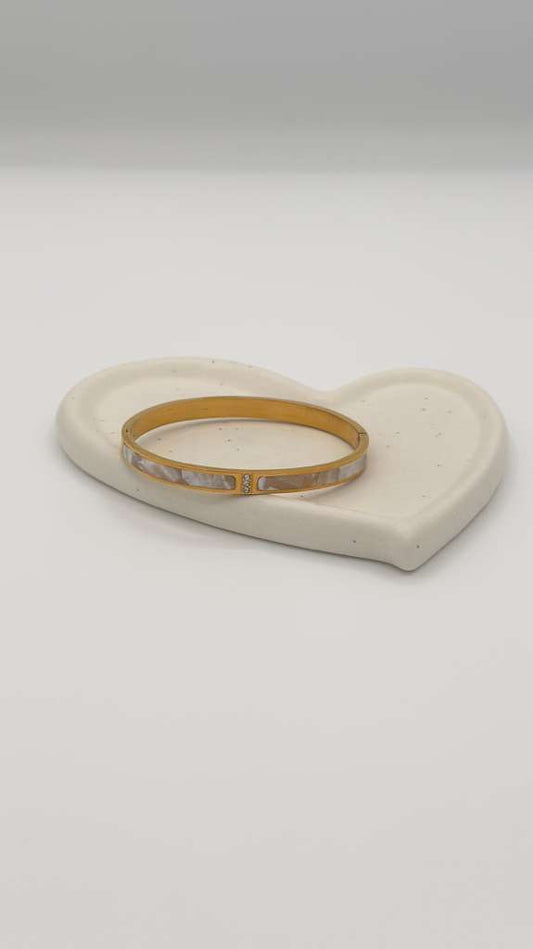 Golden Pearl Inlay Bangle